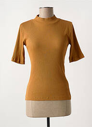 Tricou guler rotund maro KNOWLEDGE COTTON APPAREL femme