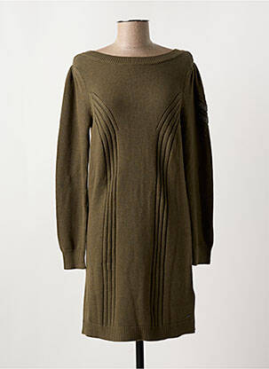 Rochie scurtă guler rotund verde IKKS femeie
