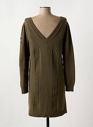 Rochie scurtă guler rotund verde IKKS femeie