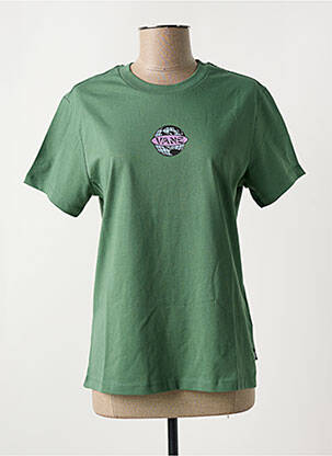 Tricou guler rotund verde VANS femeie