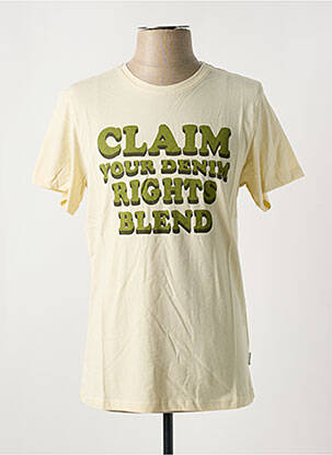 Tricou guler rotund alb BLEND bărbat