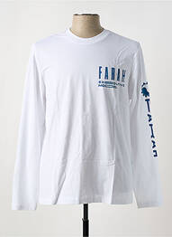 Tricou guler rotund alb FARAH homme