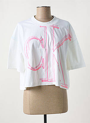Tricou guler rotund alb CALVIN KLEIN femeie