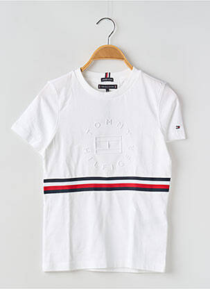 Tricou guler rotund alb TOMMY HILFIGER băiat