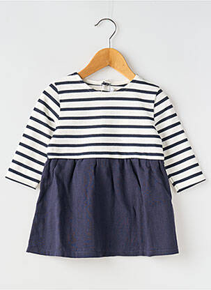 Rochie midi guler rotund albastru PETIT BATEAU fată