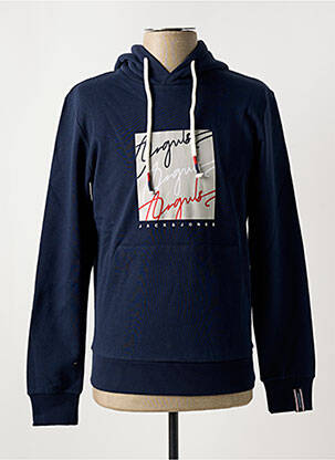 Hanorac cu glugă guler rotund albastru JACK & JONES bărbat