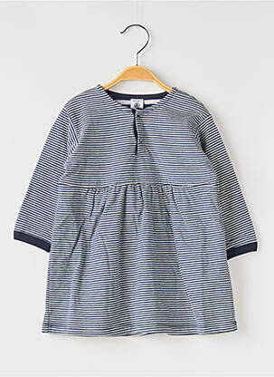Rochie midi guler rotund albastru PETIT BATEAU fată
