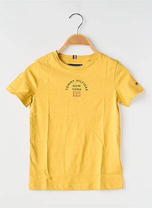 Tricou guler rotund galben TOMMY HILFIGER băiat