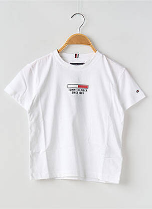 Tricou guler rotund alb TOMMY HILFIGER băiat