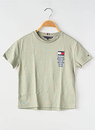 Tricou guler rotund verde TOMMY HILFIGER băiat