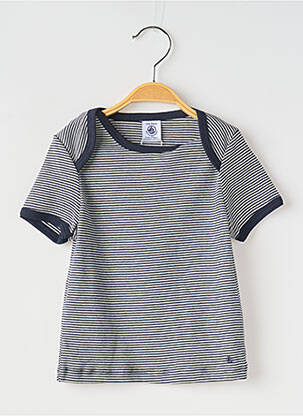 Tricou guler rotund negru PETIT BATEAU băiat