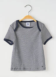 Tricou guler rotund negru PETIT BATEAU garcon