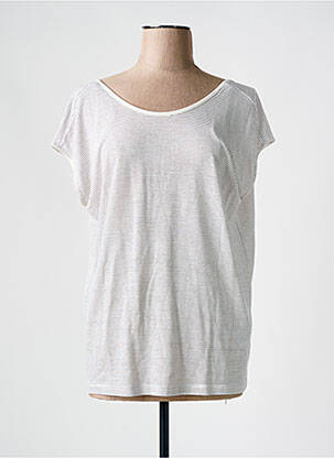 Tricou guler rotund alb PIECES femeie
