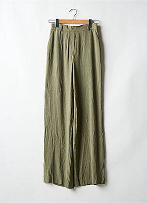 Pantalon larg verde PIECES femeie