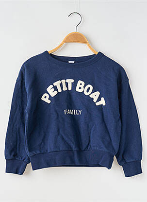 Hanorac guler rotund albastru PETIT BATEAU băiat