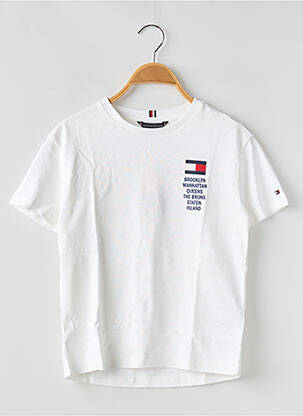 Tricou guler rotund alb TOMMY HILFIGER băiat