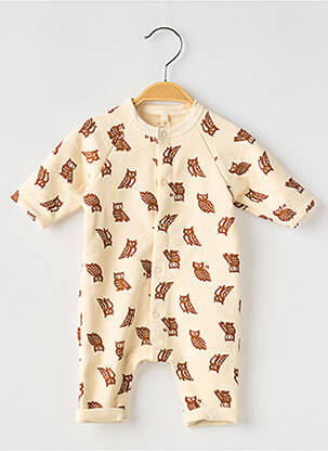 Salopetă-pantalon guler rotund alb PETIT BATEAU fată