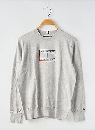 Pulover guler rotund gri TOMMY HILFIGER băiat