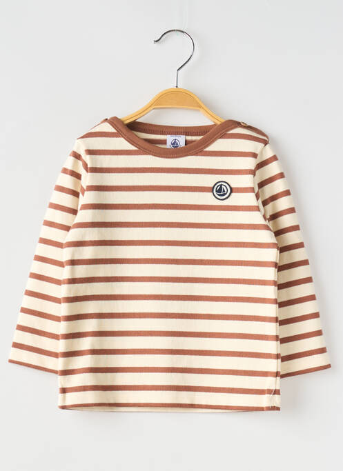 Tricou alb PETIT BATEAU băiat