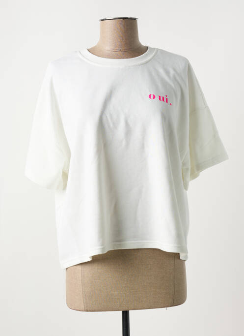 Hanorac alb PIECES femeie