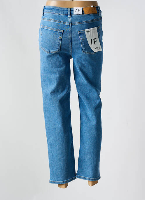 Blugi cu croială dreaptă albastru SELECTED femeie