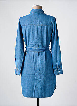 Rochie scurtă guler rotund albastru PIECES femeie
