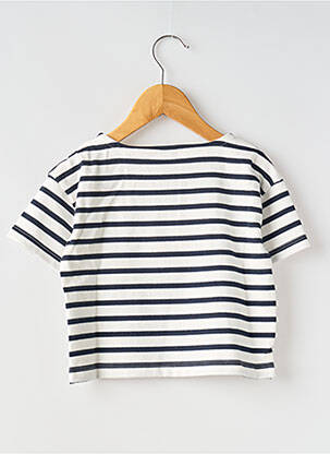 Tricou guler rotund alb PETIT BATEAU fată