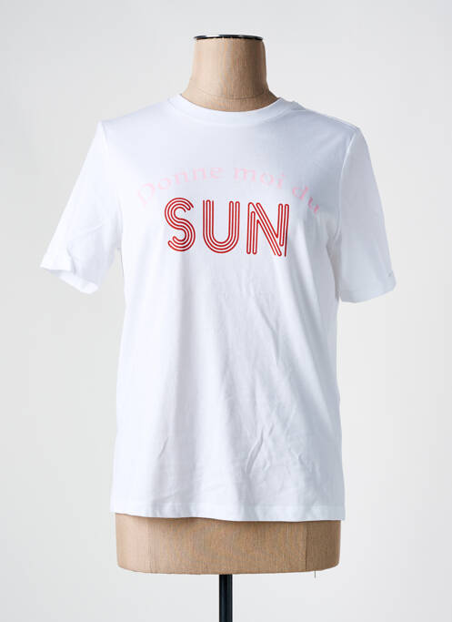 Tricou alb PIECES femeie