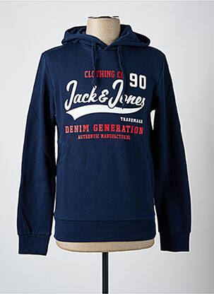 Hanorac cu glugă guler rotund albastru JACK & JONES bărbat