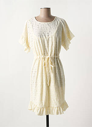 Rochie scurtă guler rotund bej PIECES femeie
