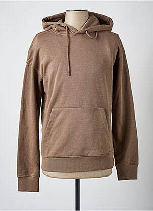 Hanorac cu glugă guler rotund maro JACK & JONES bărbat
