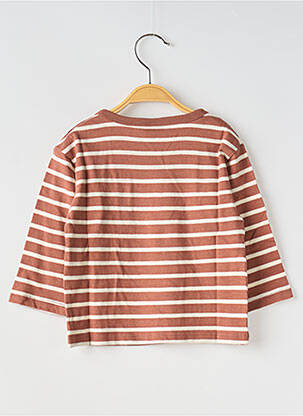 Tricou guler rotund maro PETIT BATEAU băiat