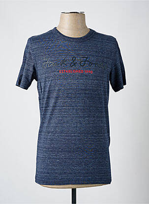 Tricou guler rotund albastru JACK & JONES bărbat