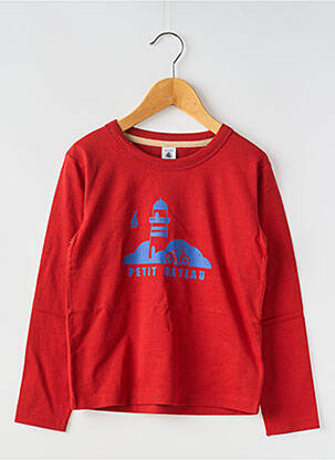 Tricou guler rotund portocalie PETIT BATEAU băiat