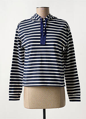 Pulover guler rotund albastru PETIT BATEAU femeie