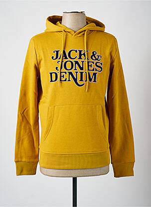 Hanorac cu glugă guler rotund galben JACK & JONES bărbat