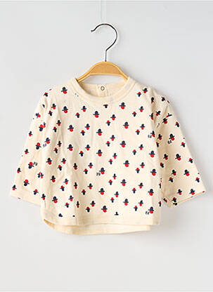 Tricou guler rotund alb PETIT BATEAU băiat