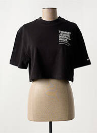 Tricou guler rotund negru TOMMY HILFIGER femme