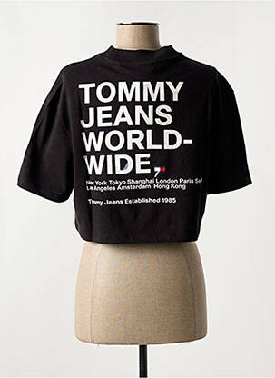 Tricou guler rotund negru TOMMY HILFIGER femeie