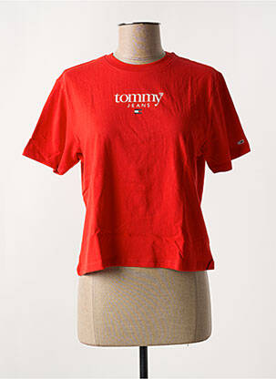 Tricou guler rotund roșu TOMMY HILFIGER femeie