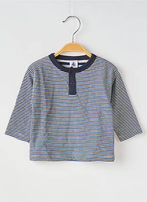 Tricou guler rotund albastru PETIT BATEAU băiat