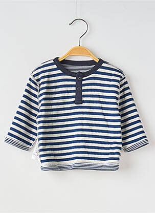 Tricou guler rotund albastru PETIT BATEAU băiat