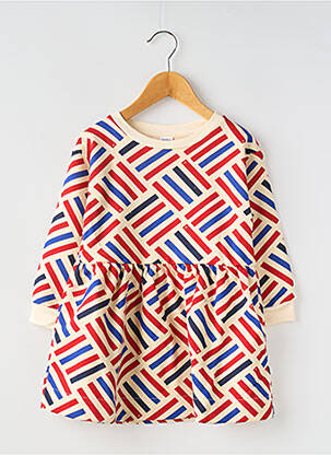 Rochie midi guler rotund alb PETIT BATEAU fată