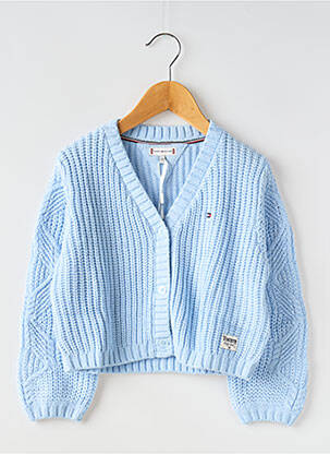 Vestă cu mâneci lungi guler în v albastru TOMMY HILFIGER fată