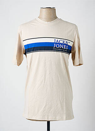 Tricou guler rotund gri JACK & JONES bărbat