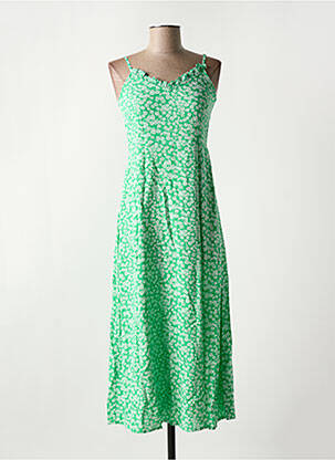 Rochie midi guler în v verde PIECES femeie