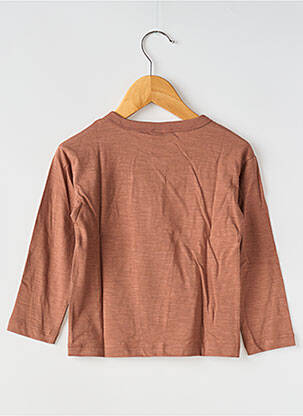 Tricou guler rotund maro PETIT BATEAU copil