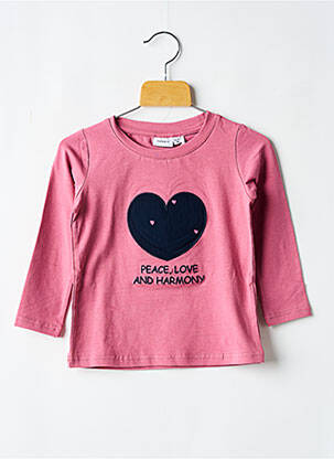 Tricou guler rotund roz NAME IT fată