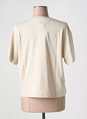 Tricou guler rotund bej TOMMY HILFIGER femeie