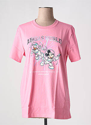 Tricou guler rotund roz ADIDAS femeie